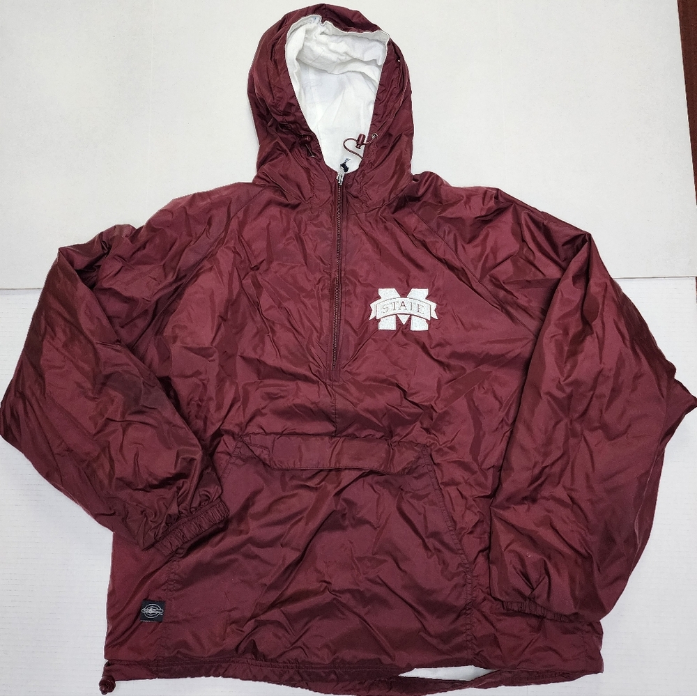 Charles River Apparel Men's Size Large Mississippi State Hooded Rain Jacket